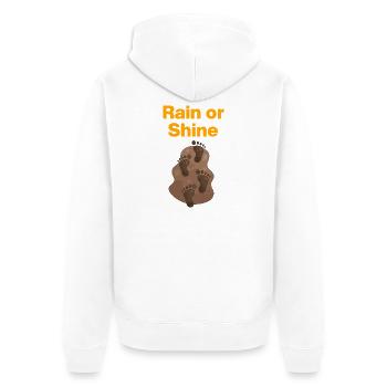 Rain or Shine, Mud Feet! Dancing in the Mud, Festival - Unisex Premium Organic Zip Hoodie - white - Back - Thijin (182cm)