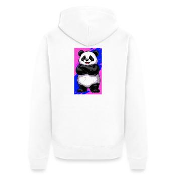 panda - Unisex Premium Organic Zip Hoodie - white - Back - Thijin (182cm)