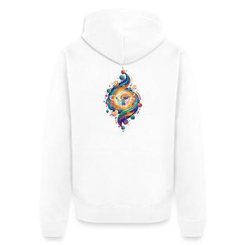 Cosmos Swirls Rainbow Art Childish Fun - Unisex Premium Organic Zip Hoodie - white - Back - Thijin (182cm)