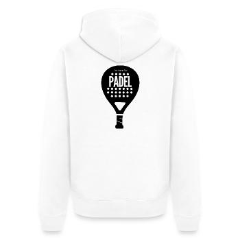 Padel Fokus Dunkles Motiv - Unisex Premium Bio Zip Hoodie - Weiß - Hinten - Thijin (182cm)