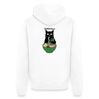 Smartphone chat de nuit Ramen - Veste à capuche bio Premium Unisexe - blanc - Dos - Thijin (182cm)