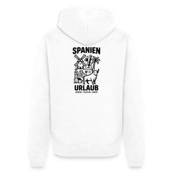 Spanien Urlaub - Unisex Premium Bio Zip Hoodie - Weiß - Hinten - Thijin (182cm)