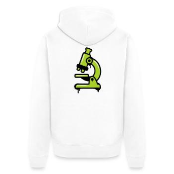 Microscope Graffiti Logo - Unisex Premium Organic Zip Hoodie - white - Back - Thijin (182cm)