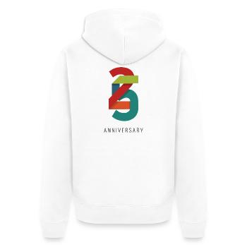 25 ans – Design anniversaire moderne - Veste à capuche bio Premium Unisexe - blanc - Dos - Thijin (182cm)