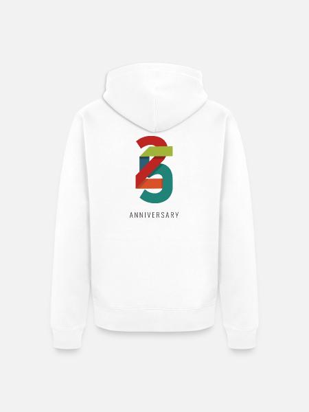 25 Jahre – Modernes Jubiläumsdesign - Unisex Premium Bio Zip Hoodie - Weiß
