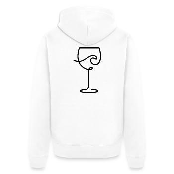 Verre à vin pour les amateurs de vin et temps mort - Veste à capuche bio Premium Unisexe - blanc - Dos - Thijin (182cm)