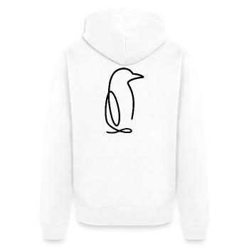 Pinguin Einlinienzeichnung Niedlich Eis Antarktis - Unisex Premium Bio Zip Hoodie - Weiß - Hinten - Thijin (182cm)