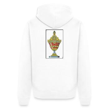 EINER DER BECHER - Unisex Premium Bio Zip Hoodie - Weiß - Hinten - Thijin (182cm)