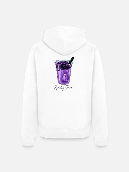 Specky Geistersaft Lila Beeren-Phantom - Unisex Premium Bio Zip Hoodie - Weiß