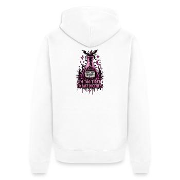 Zu müde, NICENESS zu faken – Pink Potion - Unisex Premium Bio Zip Hoodie - Weiß - Hinten - Thijin (182cm)