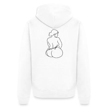 You are enough Du bist genug - Unisex Premium Bio Zip Hoodie - Weiß - Hinten - Thijin (182cm)