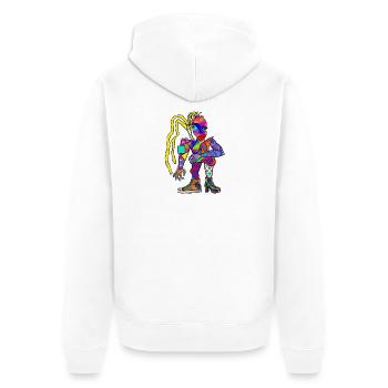 Style de portrait de rue cubiste vibrant - Veste à capuche bio Premium Unisexe - blanc - Dos - Thijin (182cm)