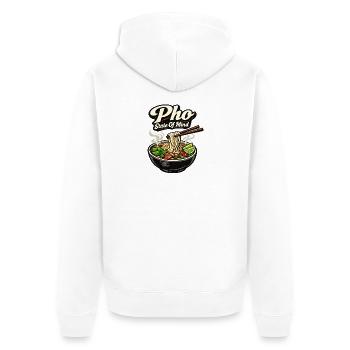 Pho State Of Mind Cuisine vietnamienne vintage - Veste à capuche bio Premium Unisexe - blanc - Dos - Thijin (182cm)