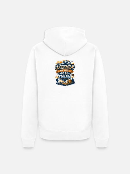 Träume müssen genommen werden - Unisex Premium Bio Zip Hoodie - Weiß