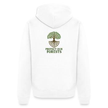 Tree of Life Eco Conscious Design - Unisex Premium Organic Zip Hoodie - white - Back - Thijin (182cm)