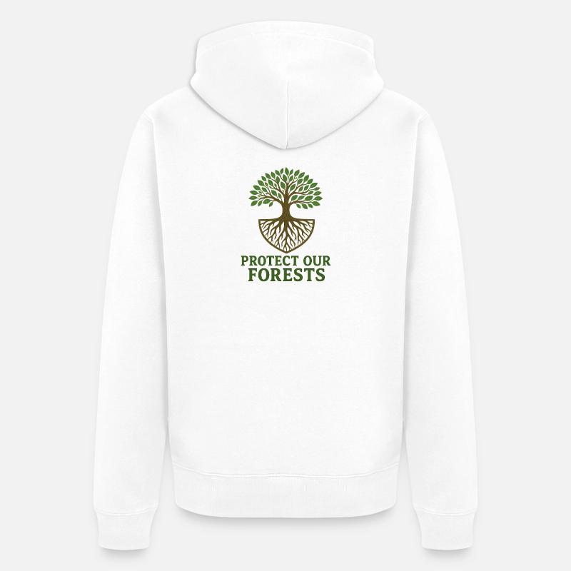 Arbre de vie Conception éco-consciente - Veste à capuche bio Premium Unisexe - blanc