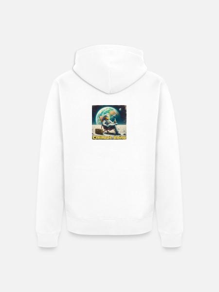 Chillout Zone Astronaut - Unisex Premium Organic Zip Hoodie - white