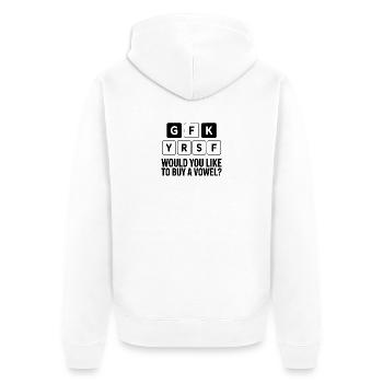 Puzzles vocaux et jeux de mots - Veste à capuche bio Premium Unisexe - blanc - Dos - Thijin (182cm)
