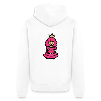 Prinzessin - Unisex Premium Bio Zip Hoodie - Weiß - Hinten - Thijin (182cm)