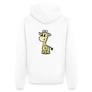 Giraffe - Unisex Premium Organic Zip Hoodie - white - Back - Thijin (182cm)