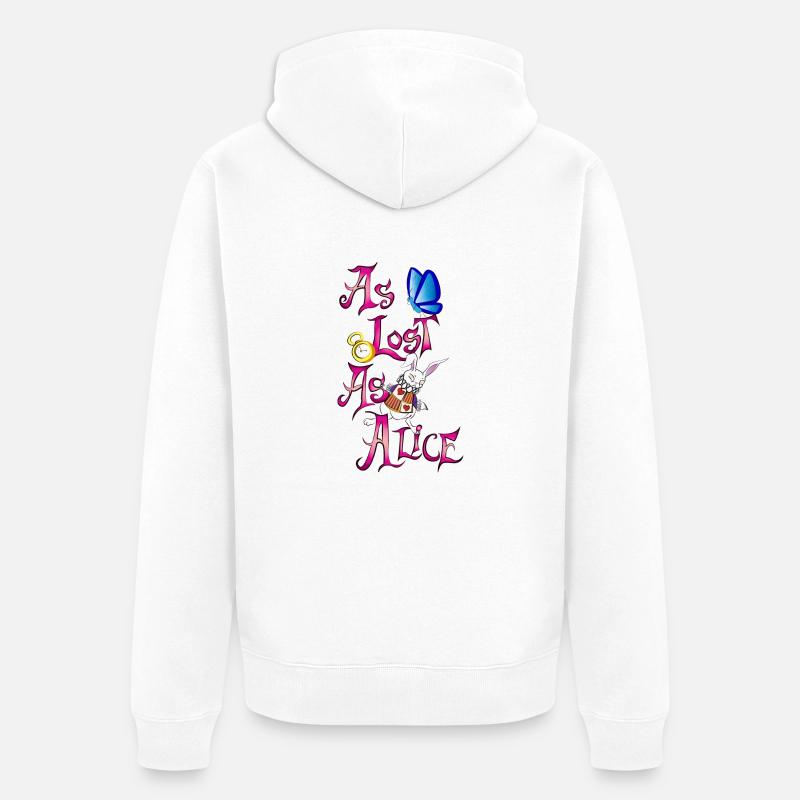 aussi perdu que alice - Veste à capuche bio Premium Unisexe - blanc