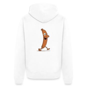 Würstchen - Unisex Premium Bio Zip Hoodie - Weiß - Hinten - Thijin (182cm)