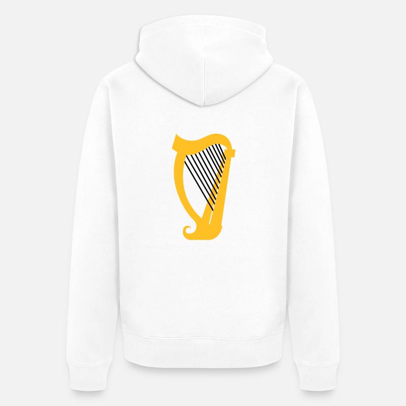 Eine Harfe Musikinstrument - Unisex Premium Bio Zip Hoodie - Weiß