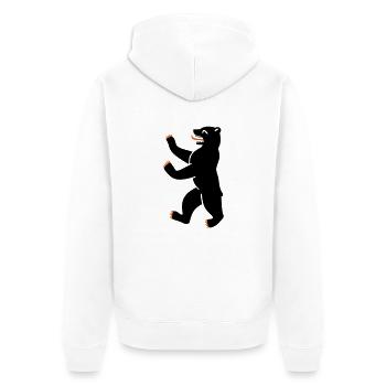 Berliner Bär Single - Unisex Premium Bio Zip Hoodie - Weiß - Hinten - Thijin (182cm)