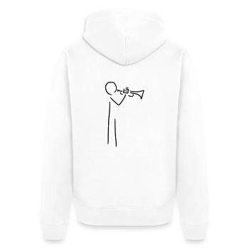 trompeter mit trompete - Unisex Premium Bio Zip Hoodie - Weiß - Hinten - Thijin (182cm)