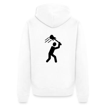 Rock - Unisex Premium Organic Zip Hoodie - white - Back - Thijin (182cm)