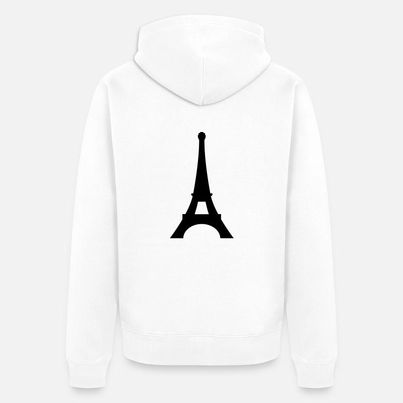 Paris Eiffelturm - Unisex Premium Bio Zip Hoodie - Weiß