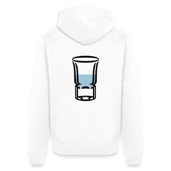 Schnapsglas / shot glass (2c) - Unisex Premium Bio Zip Hoodie - Weiß - Hinten - Thijin (182cm)