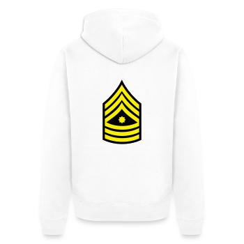 sergeant_1_f2 - Unisex Premium Bio Zip Hoodie - Weiß - Hinten - Thijin (182cm)