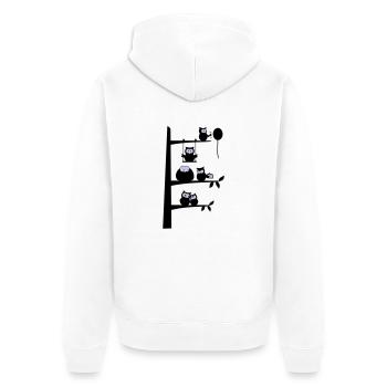 viele eulen - Unisex Premium Bio Zip Hoodie - Weiß - Hinten - Thijin (182cm)