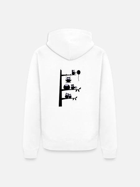 many owls - Unisex Premium Organic Zip Hoodie - white