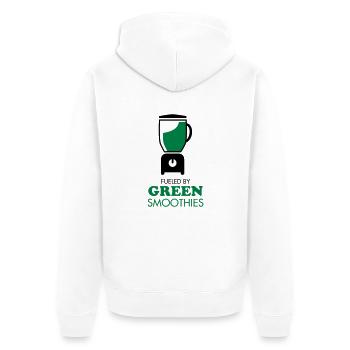Fueled By Green Smoothies - Unisex Premium Bio Zip Hoodie - Weiß - Hinten - Thijin (182cm)