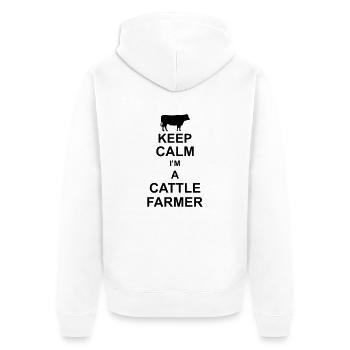keep calm im a cattle farmer kg10 - Unisex Premium Organic Zip Hoodie - white - Back - Thijin (182cm)