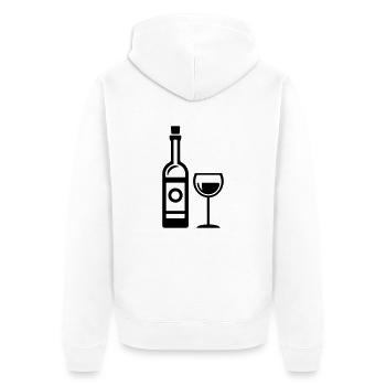 Wine glass - Unisex Premium Organic Zip Hoodie - white - Back - Thijin (182cm)