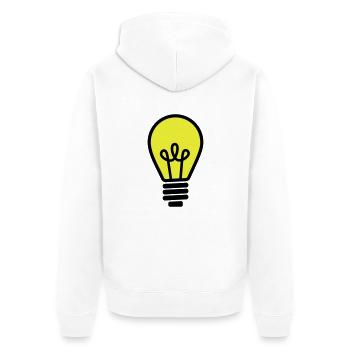 Glühbirne - Unisex Premium Bio Zip Hoodie - Weiß - Hinten - Thijin (182cm)