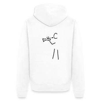 trompeter mit trompete - Unisex Premium Bio Zip Hoodie - Weiß - Hinten - Thijin (182cm)
