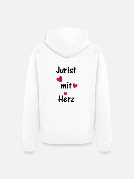 Jurist mit Herz - Unisex Premium Bio Zip Hoodie - Weiß