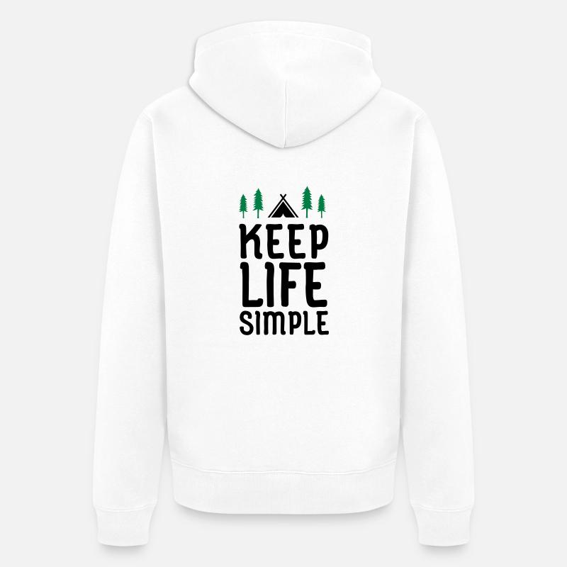 Keep Life Simple - Veste à capuche bio Premium Unisexe - blanc