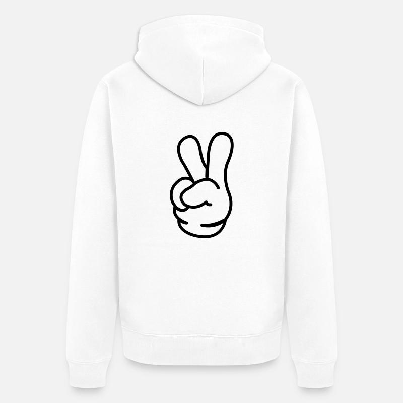 peace_comic_hand_01 - Veste à capuche bio Premium Unisexe - blanc