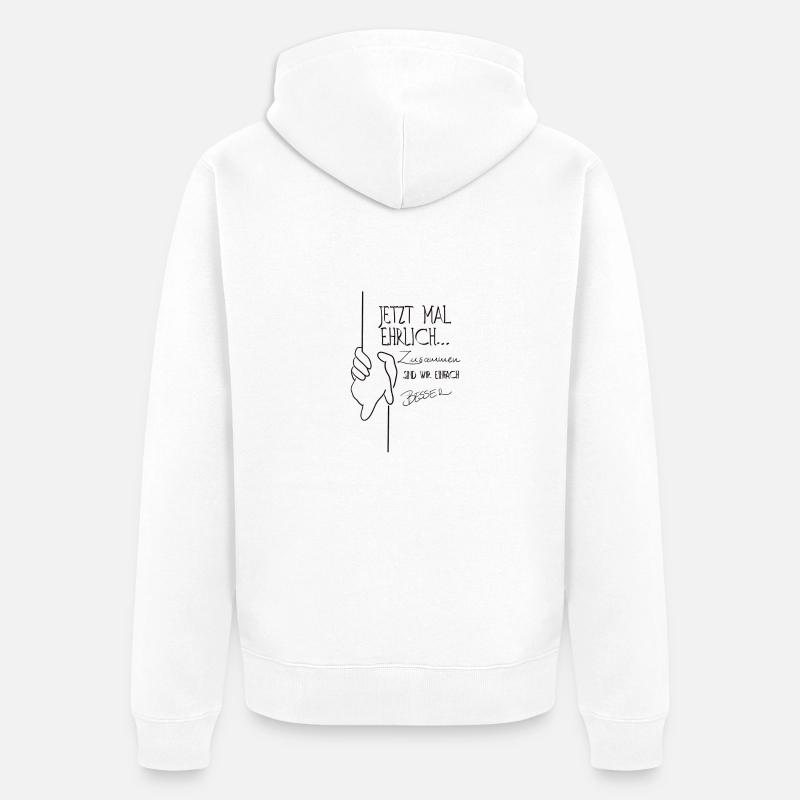 Zusammen sind wird Besser - Unisex Premium Bio Zip Hoodie - Weiß
