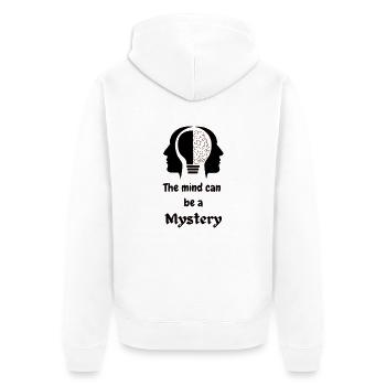 The mind can be a mystery - Unisex Premium Organic Zip Hoodie - white - Back - Thijin (182cm)