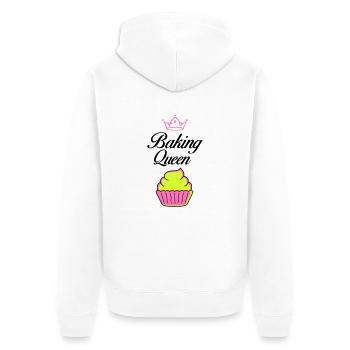 baking queen - Unisex Premium Organic Zip Hoodie - white - Back - Thijin (182cm)