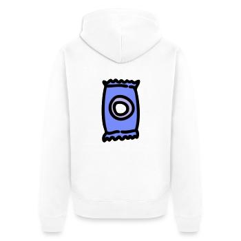 Sweet Candy: Süßer Genuss im Wrapper - Unisex Premium Bio Zip Hoodie - Weiß - Hinten - Thijin (182cm)