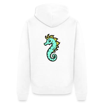 seepferd seepferdchen comic - Unisex Premium Bio Zip Hoodie - Weiß - Hinten - Thijin (182cm)