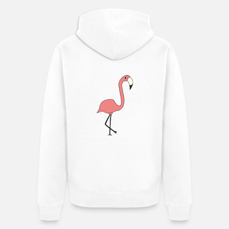 Flamingo - Unisex Premium Organic Zip Hoodie - white