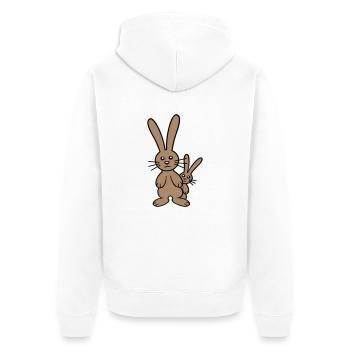 2 Hasen Kind versteckt Vater Zwei Kleinkind Mutter - Unisex Premium Bio Zip Hoodie - Weiß - Hinten - Thijin (182cm)